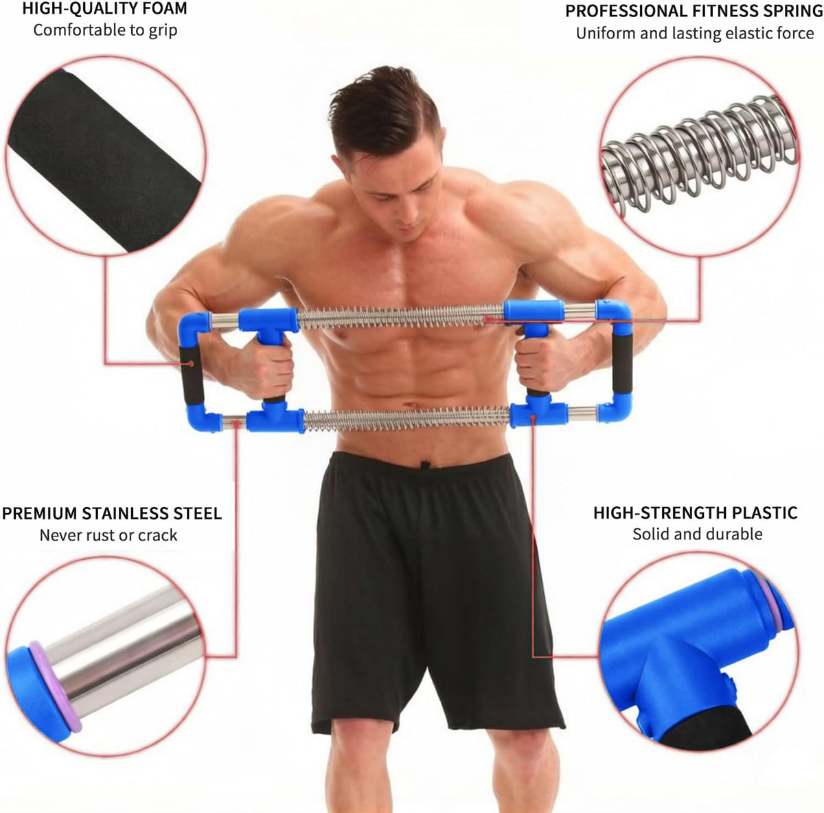 Push down Bar, Chest Exerciser at Home Workout Equipment | Upper Body Strength Trainer for Chest, Arm, Shoulder, Back and Abs, Home Fitness Equipment