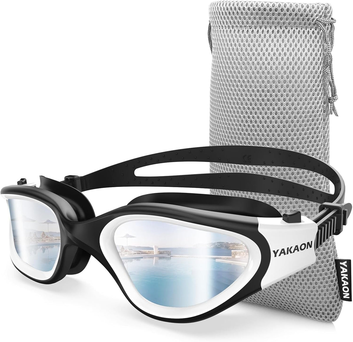 Swimming Goggles Adult, Polarized Anti-Fog UV400 No Leak | Reduce Glare, Wide Panoramic View, Soft Silicone Gasket, Great for Open Water & Lap Swimming