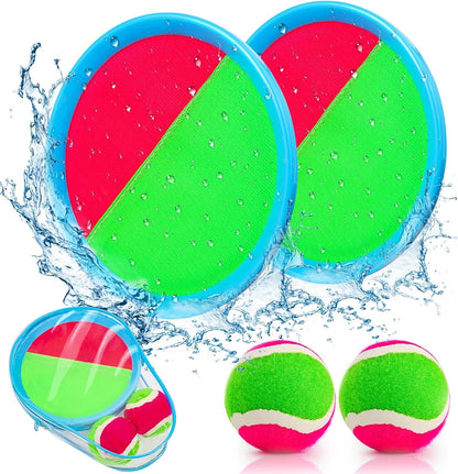 Toss and Catch Ball Game, Outdoor Toys for Beach Pool Yard Camping | 2 Paddles 2 Sticky Balls & Carry Bag, Backyard Games for Kids Ages 3-12 & Family, Ideal Birthday & Holiday for Boys Girls