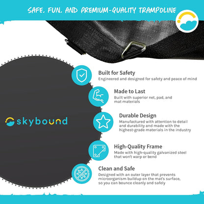 Replacement Trampoline Mat, Fits 15Ft Frames W/Spring Tool and Durable V-Rings, Bounce Safely with Extra Rows of Stitching - Jumping Mat for 15Ft round Trampoline - Fit 96 Springs & 6.5-7"
