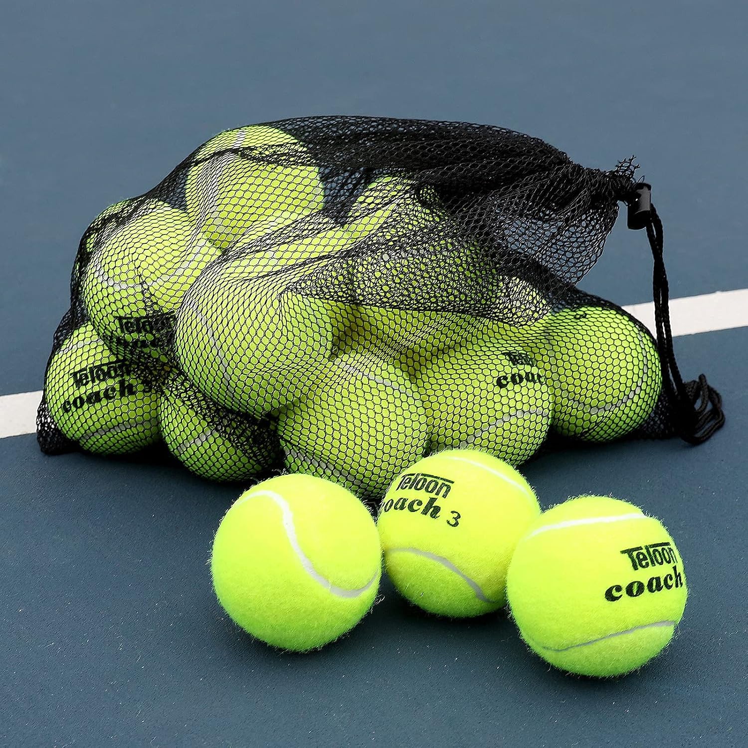 Pressure Training Tennis Balls-12 or 18 Count-Mesh Carry Bag，4 Colors Available，Pressureless Training Exercise Tennis Balls for Beginners.