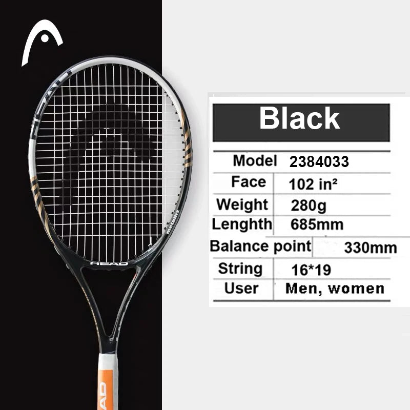 Original  Tennis Racket Black Professional Tennis Racquet Carbon Tenis Padel with Bag Overgrip Dampener Raquete De Tenis 414