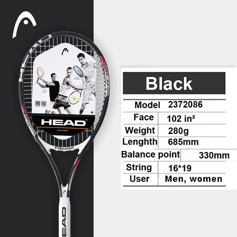 Original  Tennis Racket Black Professional Tennis Racquet Carbon Tenis Padel with Bag Overgrip Dampener Raquete De Tenis 414