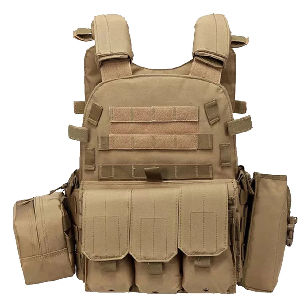 Camouflage Plate Carrier Vest Multi-Functional Paintball Airsoft Vest Adjustable Men Women Combat Equipment for Outdoor Cycling
